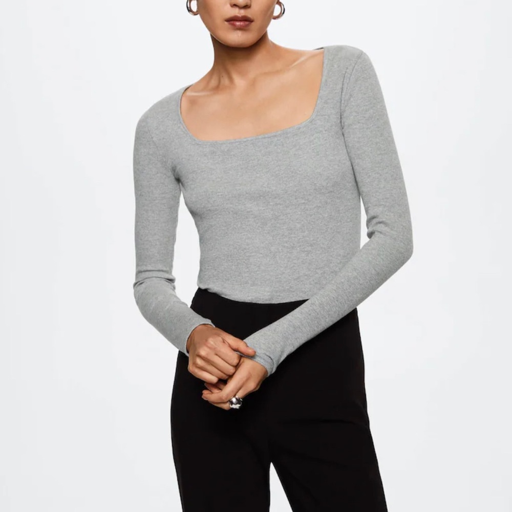 Mango NWT gray long sleeve